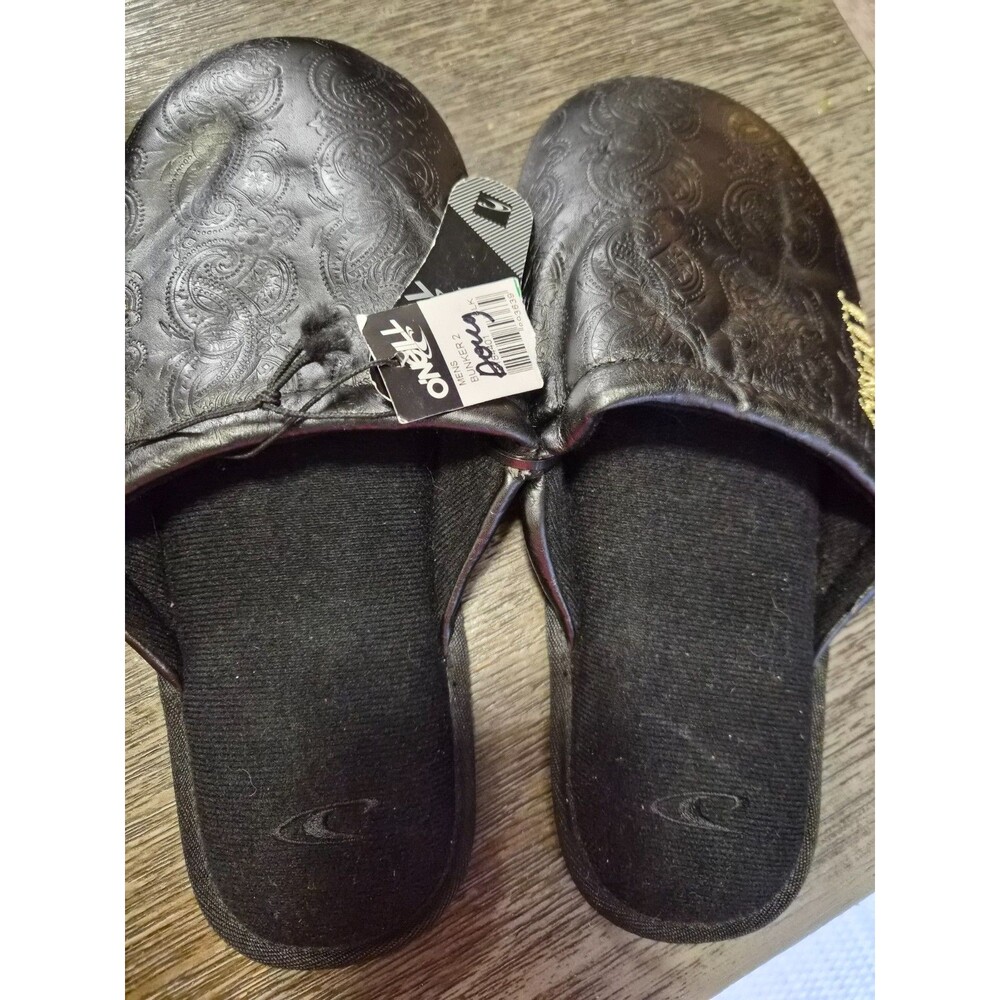 O'Neill Surf Size 9 Low Black Canvas Lined House Shoe Men's Slippers